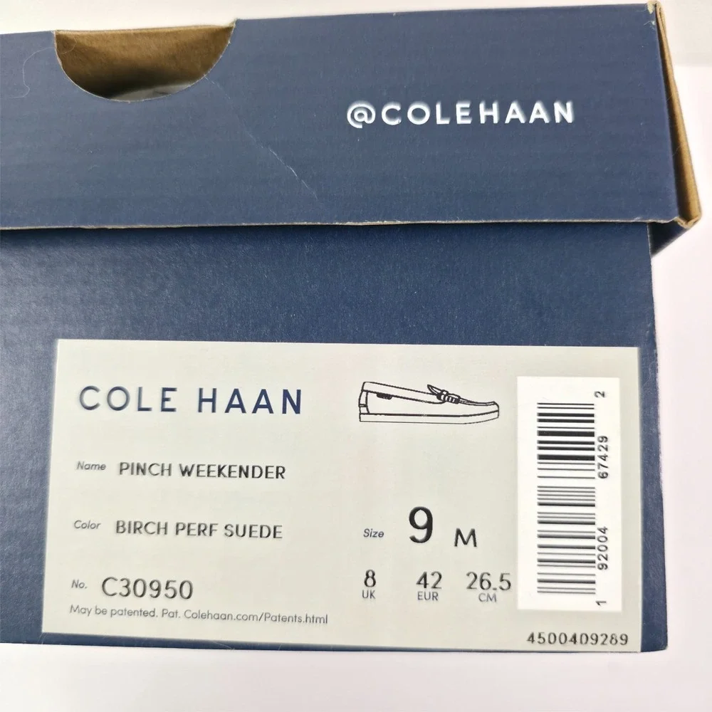 Cole Haan Pinch Weekender Birch Perf Suede Men's 9‎ M Slip On Loafer